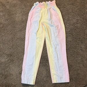 Vintage Charter Club 9 women’s Pants pastel rainbow made in USA 100% cotton P33